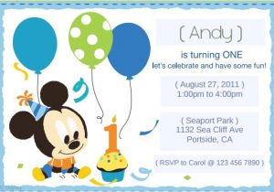 Free Printable Mickey Mouse 1st Birthday Invitations Mickey Mouse 1st Birthday Invitations