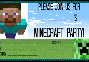 Free Printable Minecraft Birthday Party Invitations Templates 9 Best Images Of Free Printable Minecraft Invitations