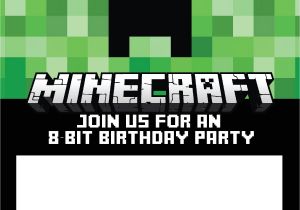 Free Printable Minecraft Birthday Party Invitations Templates Free Minecraft Birthday Invitations Personalize for