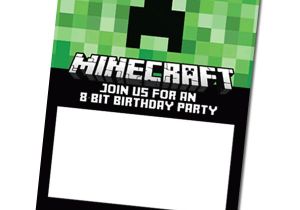 Free Printable Minecraft Birthday Party Invitations Templates Free Minecraft Birthday Invitations Personalize for