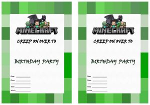 Free Printable Minecraft Birthday Party Invitations Templates Free Printable Minecraft Birthday Invitations Free