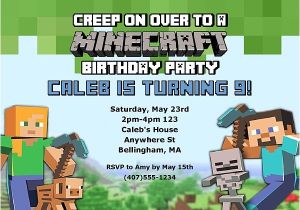 Free Printable Minecraft Birthday Party Invitations Templates Minecraft Birthday Party Invitations Kids Birthday