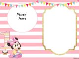 Free Printable Minnie Mouse First Birthday Invitations Free Printable Minnie Mouse 1st Invitation Templates