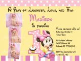 Free Printable Minnie Mouse First Birthday Invitations Minnie Mouse First 1st Birthday Printable Invitation