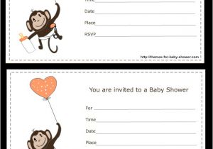 Free Printable Monkey Girl Baby Shower Invitations 5 Free Printable Monkey Baby Shower Invitations