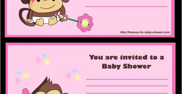 Free Printable Monkey Girl Baby Shower Invitations 5 Free Printable Monkey Baby Shower Invitations Party Xyz