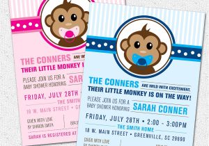 Free Printable Monkey Girl Baby Shower Invitations Free Printable Monkey Baby Shower Invitations