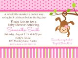 Free Printable Monkey Girl Baby Shower Invitations Monkey Baby Shower Invitation Ideas