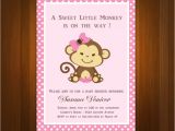 Free Printable Monkey Girl Baby Shower Invitations Pink Girl Monkey Baby Shower Printable Diy Party