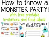 Free Printable Monster Birthday Invitations How to Throw A Monster Party Free Printable Invites and
