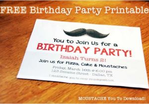 Free Printable Mustache Birthday Party Invitations Download Free Moustache Birthday Invitation Printable