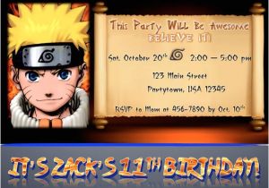 Free Printable Naruto Birthday Invitations Items Similar to Custom Naruto Birthday Party Invitation
