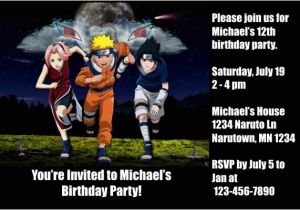 Free Printable Naruto Birthday Invitations Naruto Invitations 2 Personalized Party Invites