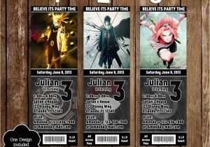 Free Printable Naruto Birthday Invitations Novel Concept Designs Naruto Anime Birthday Party Ticket