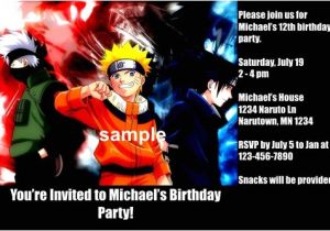 Free Printable Naruto Birthday Invitations Personalized Naruto Invitations Custom Printable Photo I