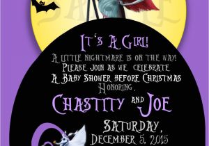 Free Printable Nightmare before Christmas Baby Shower Invitations Nightmare before Christmas Baby Shower Invite