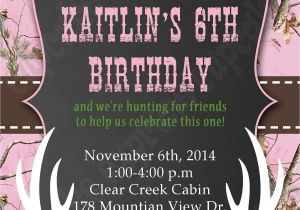 Free Printable Pink Camo Birthday Invitations Camo Hunting Deer Invitation Pink Realtree Camo Birthday