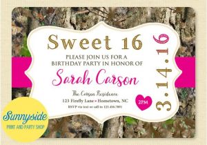 Free Printable Pink Camo Birthday Invitations Girls Sweet 16 Pink Camo Birthday Invitation Printable