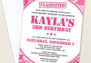 Free Printable Pink Camo Birthday Invitations Pink Camo Party Invitations Professionally Printed