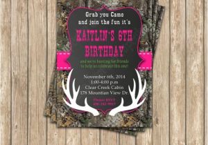 Free Printable Pink Camo Birthday Invitations Realtree Camo Girl Hunting 3 Birthday Party Printable