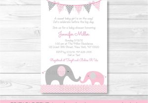 Free Printable Pink Elephant Baby Shower Invitations Pink Elephant Chevron Momma & Baby Printable Baby Shower