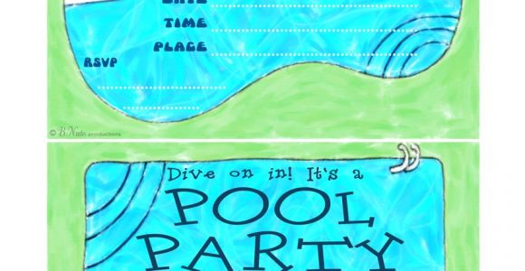 Free Printable Pool Party Invitations Bnute Productions Free Printable Pool Party Invitations