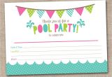 Free Printable Pool Party Invitations Girls Pool Party Printable Invitation Fill by