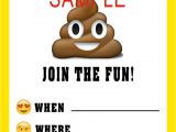 Free Printable Poop Emoji Birthday Invitations Emoji Birthday Invitation Please Click On Image Twice to