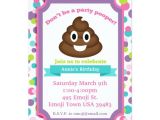 Free Printable Poop Emoji Birthday Invitations Poop Emoji Girl Birthday Invitation Zazzle Com