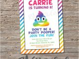 Free Printable Poop Emoji Birthday Invitations Rainbow Poop Emoji Invitation Birthday Party Invite