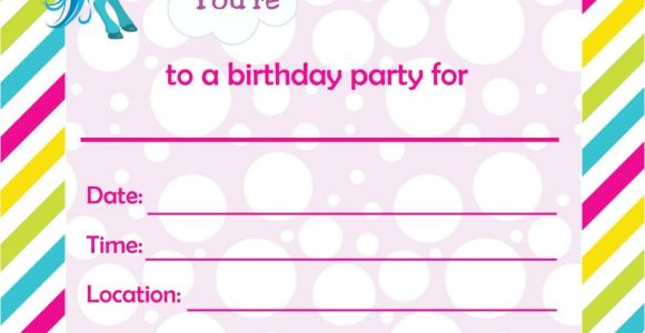 Free Printable Rainbow Unicorn Birthday Invitations Fill In Birthday Party Invitations Printable Rainbows and