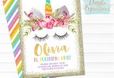 Free Printable Rainbow Unicorn Birthday Invitations Printable Rainbow and Gold Glitter Unicorn Face Birthday