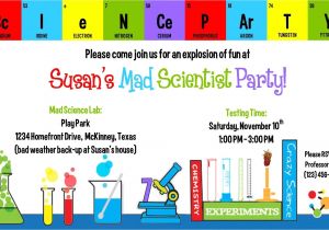 Free Printable Science Birthday Party Invitations Science Birthday Party Invitations