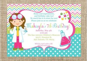 Free Printable Science Birthday Party Invitations Science Girl Invitation Childrens Museum Party Invite