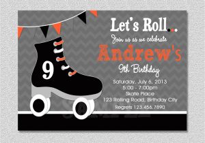Free Printable Skateboard Birthday Party Invitations Boys Skating Birthday Invitation Boys Roller Skating