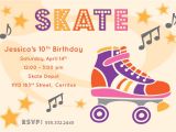 Free Printable Skateboard Birthday Party Invitations River Bridge Retro Roller Skate Party Invitation