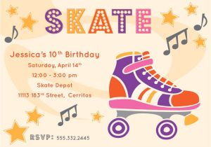 Free Printable Skateboard Birthday Party Invitations River Bridge Retro Roller Skate Party Invitation