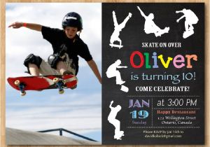 Free Printable Skateboard Birthday Party Invitations Skateboard Birthday Invitation Boy Skating theme Party