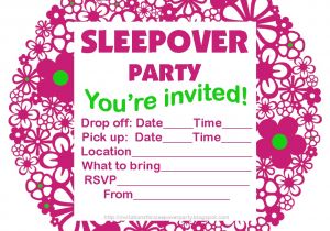 Free Printable Sleepover Birthday Party Invitations Free Printable Slumber Party Birthday Invitations
