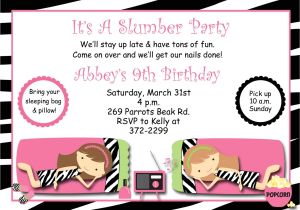 Free Printable Sleepover Birthday Party Invitations Slumber Party Birthday Invitation Pajama Party Sleepover