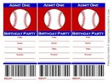 Free Printable softball Birthday Invitations Baseball Ticket Birthday Party Invitation – About Family
