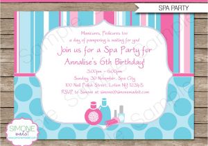 Free Printable Spa Birthday Invitations 7 Best Images Of Spa Party Invitations Printable and