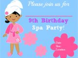 Free Printable Spa Birthday Invitations Spa Birthday Party Invitations Free Printable Pool