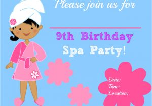Free Printable Spa Birthday Invitations Spa Birthday Party Invitations Free Printable Pool