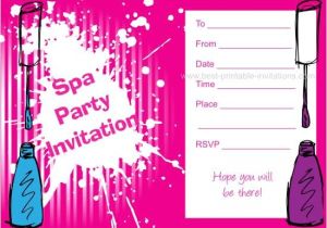 Free Printable Spa Party Invitations Spa Birthday Party Invitations Printables Free Cimvitation