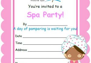 Free Printable Spa Party Invitations Spa Party Ideas Sparadise Mobile Spa Inc Vancouver