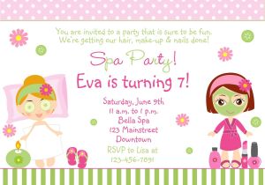 Free Printable Spa Party Invitations Templates Free Spa Party Invitations Printables Girls Invitetown