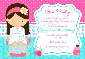 Free Printable Spa Party Invitations Templates Spa Party Invitation Spa Birthday Party Spa Invitation