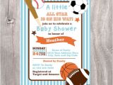 Free Printable Sports themed Baby Shower Invitations Baby Shower Invitation Sports themed Printable Blue Baby