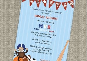 Free Printable Sports themed Baby Shower Invitations Sports themed Baby Shower Invitation All Star Invite Mvb
